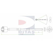 A2-5629 DITAS Осевой шарнир, рулевая тяга