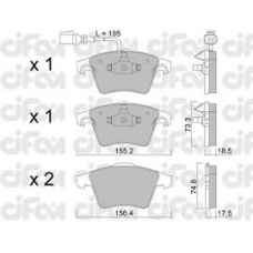 822-552-1 CIFAM Комплект тормозных колодок, дисковый тормоз