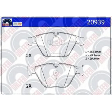 20939 GALFER Комплект тормозных колодок, дисковый тормоз
