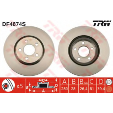DF4874S TRW Тормозной диск