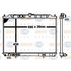 8MK 376 790-301 HELLA Радиатор, охлаждение двигателя