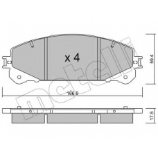 22-0938-0 METELLI Комплект тормозных колодок, дисковый тормоз