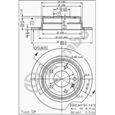 08.4487.10 BREMBO Тормозной диск