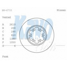 BR-6733 KAVO PARTS Тормозной диск