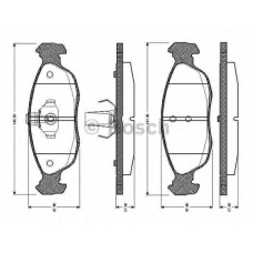 0 986 TB2 026 BOSCH Комплект тормозных колодок, дисковый тормоз