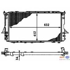 8MK 376 715-264 HELLA Радиатор, охлаждение двигателя