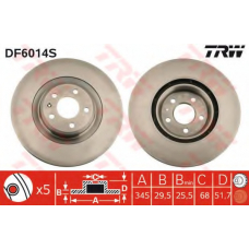 DF6014S TRW Тормозной диск