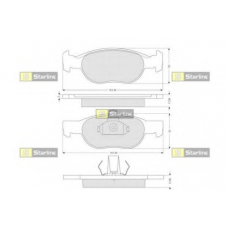 BD S823P STARLINE Комплект тормозных колодок, дисковый тормоз