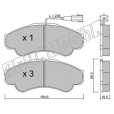 335.0 fri.tech. Комплект тормозных колодок, дисковый тормоз
