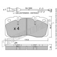 277.3W TRUSTING Комплект тормозных колодок, дисковый тормоз