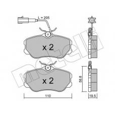 22-0074-0 METELLI Комплект тормозных колодок, дисковый тормоз