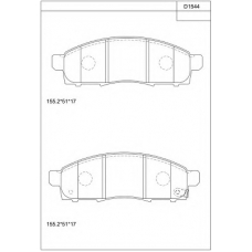 KD1544 ASIMCO Комплект тормозных колодок, дисковый тормоз