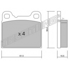 209.0 TRUSTING Комплект тормозных колодок, дисковый тормоз
