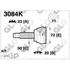 3084K GLO Шарнирный комплект, приводной вал