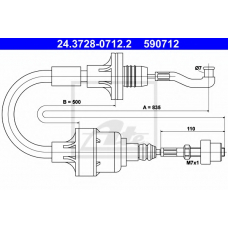 24.3728-0712.2 ATE Трос, управление сцеплением