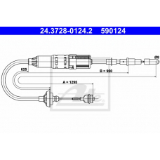 24.3728-0124.2 ATE Трос, управление сцеплением