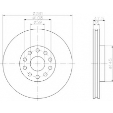 8DD 355 106-301 HELLA Тормозной диск