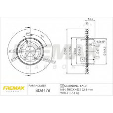 BD-6476 FREMAX Тормозной диск