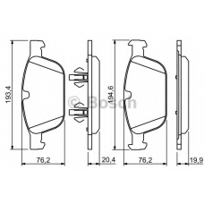 0 986 494 305 BOSCH Комплект тормозных колодок, дисковый тормоз