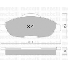 22-0804-0 METELLI Комплект тормозных колодок, дисковый тормоз