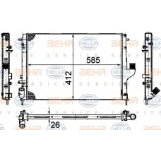 8MK 376 787-651 HELLA Радиатор, охлаждение двигателя