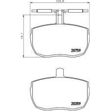 8DB 355 007-071 HELLA Комплект тормозных колодок, дисковый тормоз