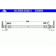 24.5305-0340.3 ATE Тормозной шланг