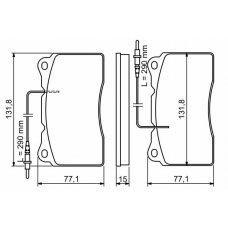 0 986 424 738 BOSCH Комплект тормозных колодок, дисковый тормоз