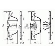 0 986 494 554 BOSCH Комплект тормозных колодок, дисковый тормоз