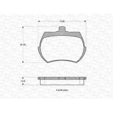 363702160008 MAGNETI MARELLI Комплект тормозных колодок, дисковый тормоз