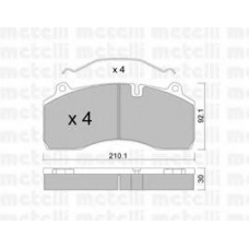 22-0807-0 METELLI Комплект тормозных колодок, дисковый тормоз