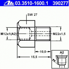 03.3510-1600.1 ATE Адаптер, трубопровод тормозного привода