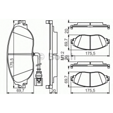 0 986 495 350 BOSCH Комплект тормозных колодок, дисковый тормоз