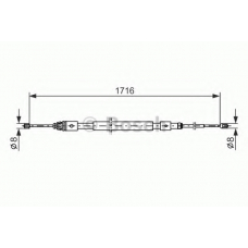 1 987 477 599 BOSCH Трос, стояночная тормозная система