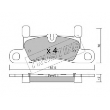 974.3 TRUSTING Комплект тормозных колодок, дисковый тормоз