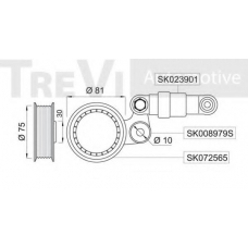 SK009899 SK Натяжитель ремня, клиновой зубча