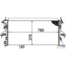 8MK 376 753-621 HELLA Радиатор, охлаждение двигателя