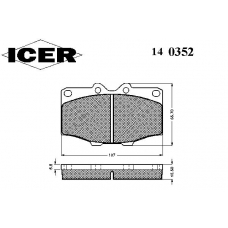 140352 ICER Комплект тормозных колодок, дисковый тормоз