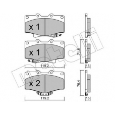 22-0282-0 METELLI Комплект тормозных колодок, дисковый тормоз