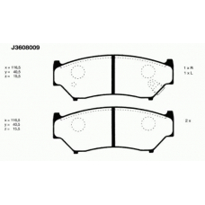 J3608009 NIPPARTS Комплект тормозных колодок, дисковый тормоз
