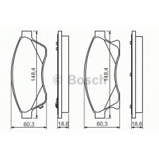 0 986 494 433 BOSCH Комплект тормозных колодок, дисковый тормоз