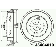 J3404010 NIPPARTS Тормозной барабан