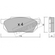 256.0 TRUSTING Комплект тормозных колодок, дисковый тормоз