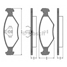 0 986 TB2 155 BOSCH Комплект тормозных колодок, дисковый тормоз