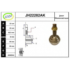 JH22282AK SERA Шарнирный комплект, приводной вал