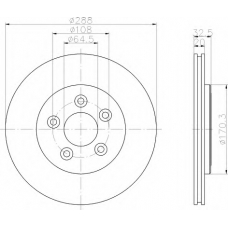 8DD 355 106-831 HELLA Тормозной диск