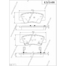 K361A08 NPS Комплект тормозных колодок, дисковый тормоз