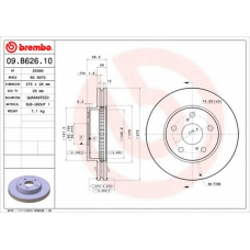 09.B626.10 BREMBO Тормозной диск