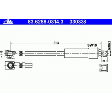 83.6288-0314.3 ATE Тормозной шланг