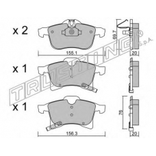 555.0 TRUSTING Комплект тормозных колодок, дисковый тормоз
